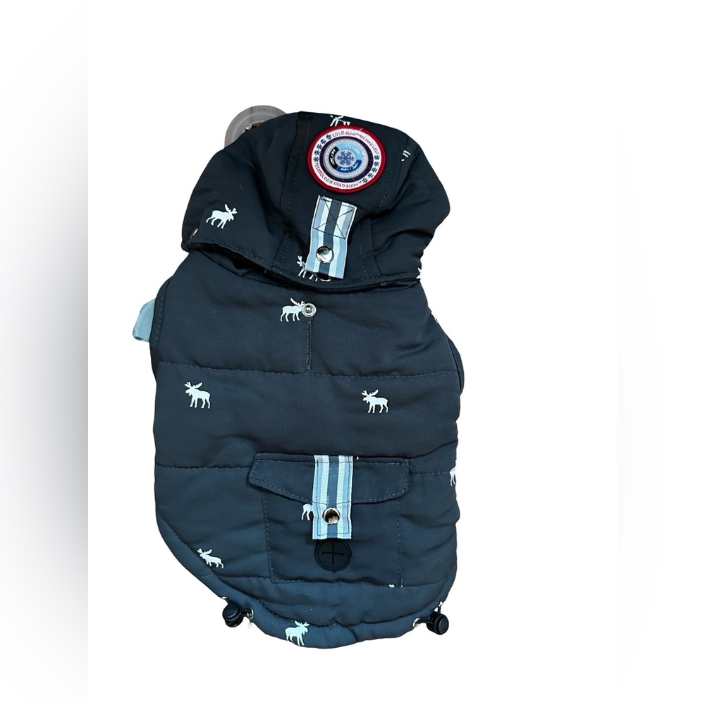 Dogs Puffy Hooded Jacket Xsmall. NEW